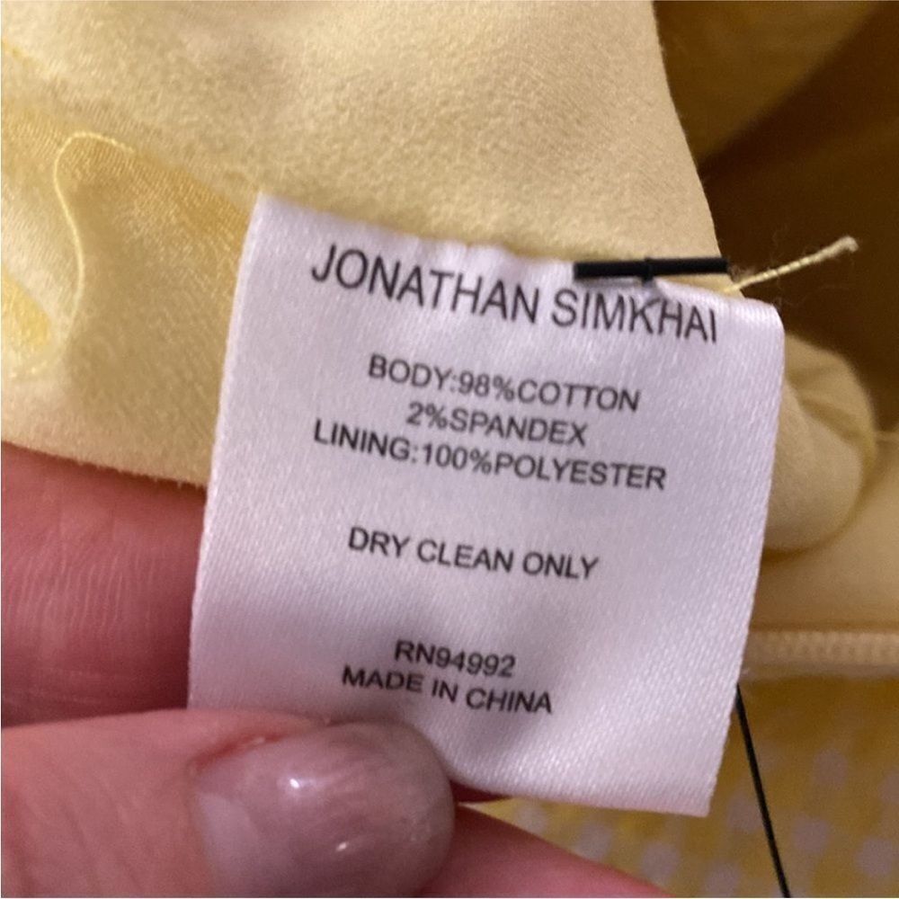 Jonathan Simkhai Yellow Asymmetrical Ruffled Off-Shoulder dress, US2 - Picture 14 of 14